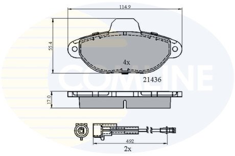 Комплект тормозных колодок, дисковый механизм COMLINE CBP2509