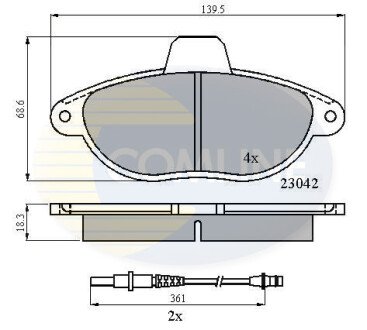 Комплект тормозных колодок, дисковый механизм COMLINE CBP2714