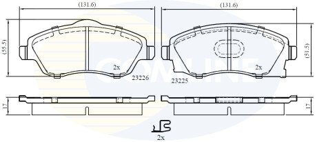 Комплект тормозных колодок, дисковый механизм COMLINE CBP31112 (фото 1)