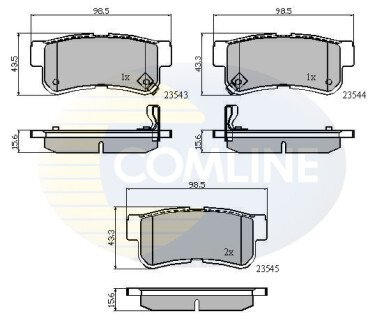 Комплект тормозных колодок, дисковый механизм COMLINE CBP31126 (фото 1)