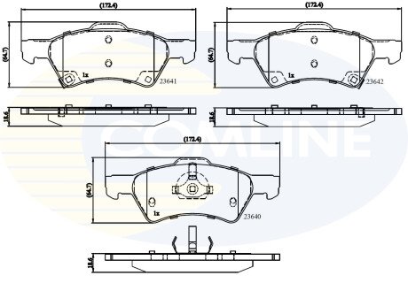 Комплект тормозных колодок, дисковый механизм COMLINE CBP31163