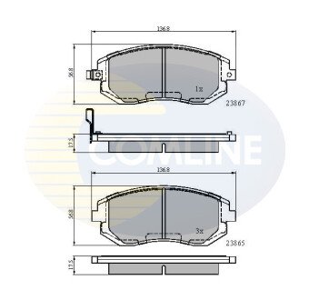 Комплект тормозных колодок, дисковый механизм COMLINE CBP31208 (фото 1)