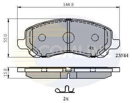 Комплект тормозных колодок, дисковый механизм COMLINE CBP31256