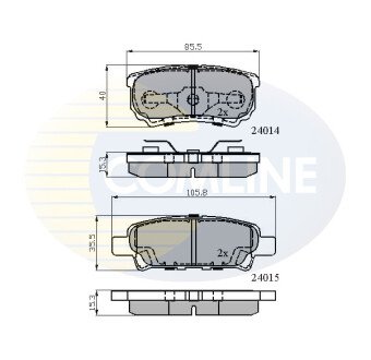 Комплект тормозных колодок, дисковый механизм COMLINE CBP31290 (фото 1)