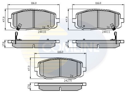 Комплект тормозных колодок, дисковый механизм COMLINE CBP31319