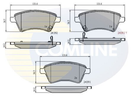 Комплект тормозных колодок, дисковый механизм COMLINE CBP31513