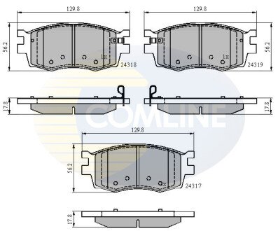 Комплект тормозных колодок, дисковый механизм COMLINE CBP31519