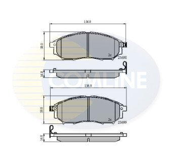 Комплект тормозных колодок, дисковый механизм COMLINE CBP31524