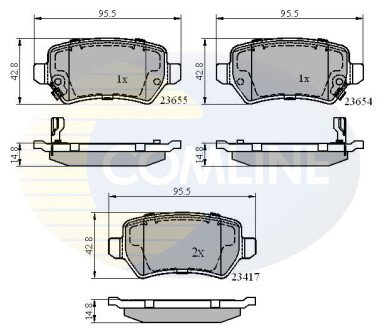 Комплект тормозных колодок, дисковый механизм COMLINE CBP31551