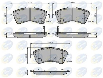 Комплект тормозных колодок, дисковый механизм COMLINE CBP31588