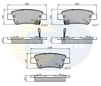 Комплект тормозных колодок, дисковый механизм COMLINE CBP31674