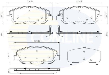 Комплект тормозных колодок, дисковый механизм COMLINE CBP31676 (фото 1)