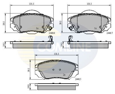 Комплект тормозных колодок, дисковый механизм COMLINE CBP31679