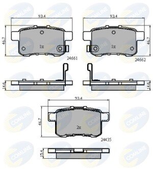 Комплект тормозных колодок, дисковый механизм COMLINE CBP31711