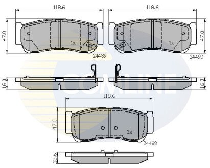 Комплект тормозных колодок, дисковый механизм COMLINE CBP31714