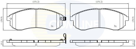 Комплект тормозных колодок, дисковый механизм COMLINE CBP31749