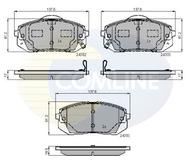 Комплект тормозных колодок, дисковый механизм COMLINE CBP31768