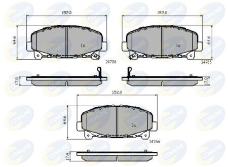 Комплект тормозных колодок, дисковый механизм COMLINE CBP32010