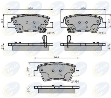 Комплект тормозных колодок, дисковый механизм COMLINE CBP32023