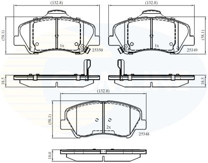 Комплект тормозных колодок, дисковый механизм COMLINE CBP32040