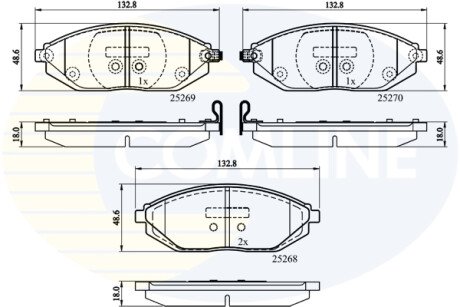 Комплект тормозных колодок, дисковый механизм COMLINE CBP32150