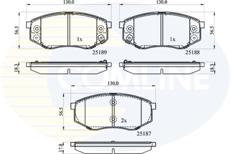 Комплект тормозных колодок, дисковый механизм COMLINE CBP32194