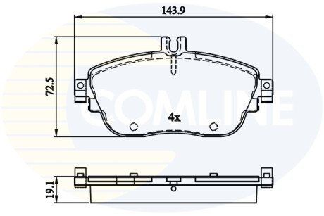 Комплект тормозных колодок, дисковый механизм COMLINE CBP32208