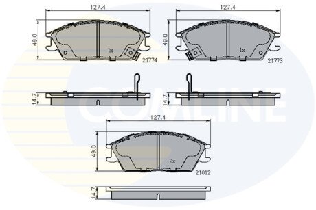 Комплект тормозных колодок, дисковый механизм COMLINE CBP3253 (фото 1)