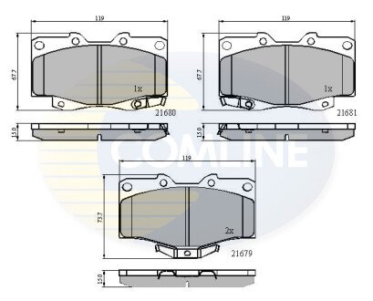 Комплект тормозных колодок, дисковый механизм COMLINE CBP3333