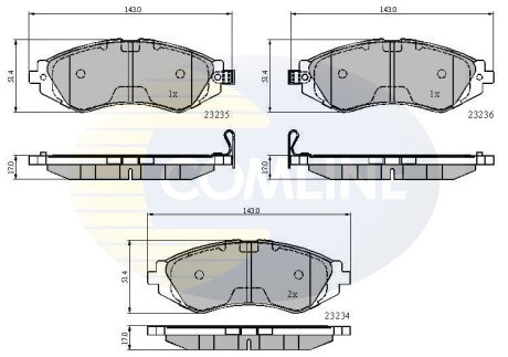 Комплект тормозных колодок, дисковый механизм COMLINE CBP3435