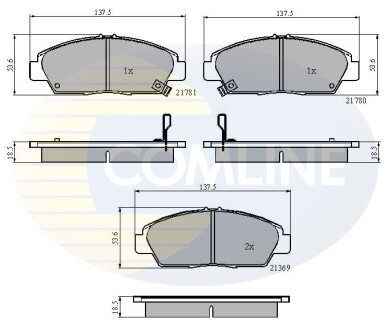 Комплект тормозных колодок, дисковый механизм COMLINE CBP3446