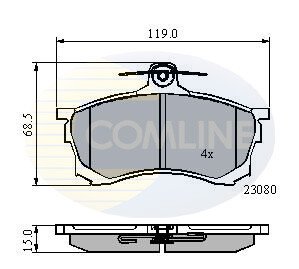 Комплект тормозных колодок, дисковый механизм COMLINE CBP3452