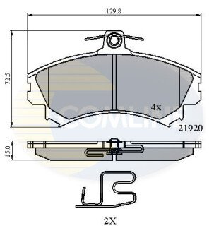Комплект тормозных колодок, дисковый механизм COMLINE CBP3462