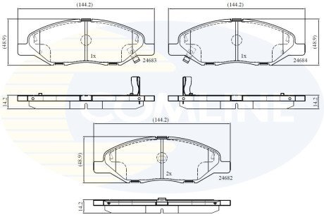 Комплект тормозных колодок, дисковый механизм COMLINE CBP36044