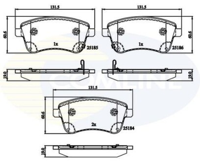 Комплект тормозных колодок, дисковый механизм COMLINE CBP36047