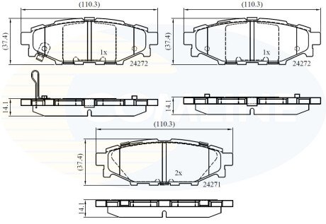 Комплект тормозных колодок, дисковый механизм COMLINE CBP36052