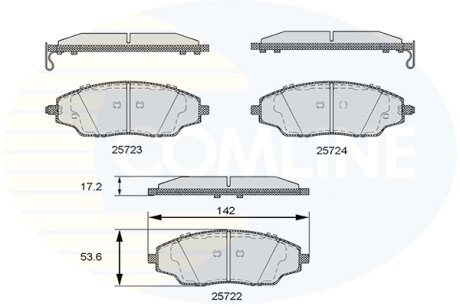 Комплект тормозных колодок, дисковый механизм COMLINE CBP36083