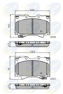 Комплект тормозных колодок, дисковый механизм COMLINE CBP3831 (фото 1)