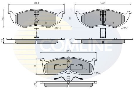 Комплект тормозных колодок, дисковый механизм COMLINE CBP3850