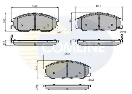 Комплект тормозных колодок, дисковый механизм COMLINE CBP3902