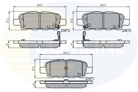 Комплект тормозных колодок, дисковый механизм COMLINE CBP3912