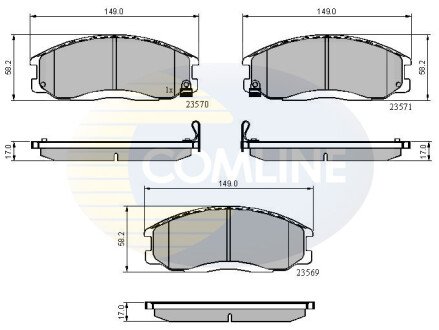 Комплект тормозных колодок, дисковый механизм COMLINE CBP3938