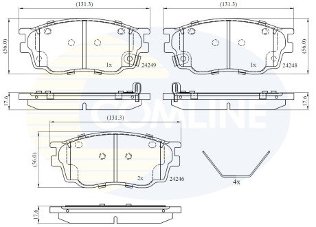 Комплект тормозных колодок, дисковый механизм COMLINE CBP3948 (фото 1)