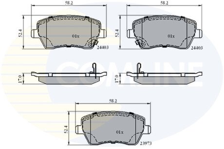 Комплект тормозных колодок, дисковый механизм COMLINE CBP3984