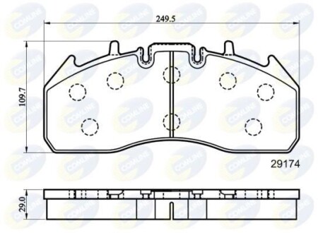 Комплект тормозных колодок, дисковый механизм COMLINE CBP9078MK