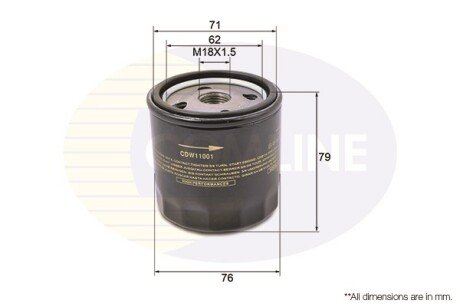 Масляный фильтр COMLINE CDW11001 (фото 1)