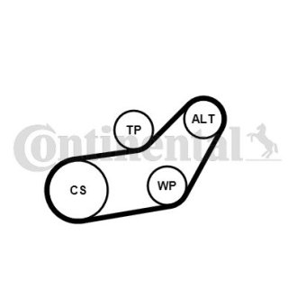 Комплект (ремінь+ролики+помпа) CONTINENTAL Contitech 6PK1045WP1