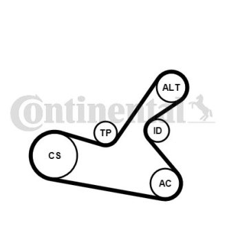 Комплект (ремінь+ролики+помпа) CONTINENTAL Contitech 6PK1125WP1