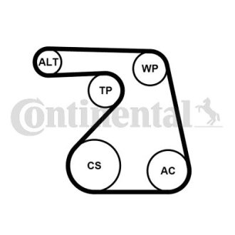 ZESTAW PASKA PK.+ POMPA WODY CHEVROLET AVEO 11- Contitech 6PK1217WP1 (фото 1)