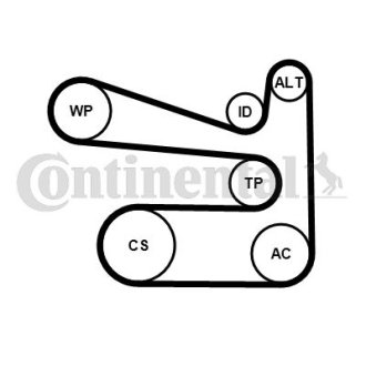 Комплект (ремінь+ролики) CONTINENTAL Contitech 6PK1693K1